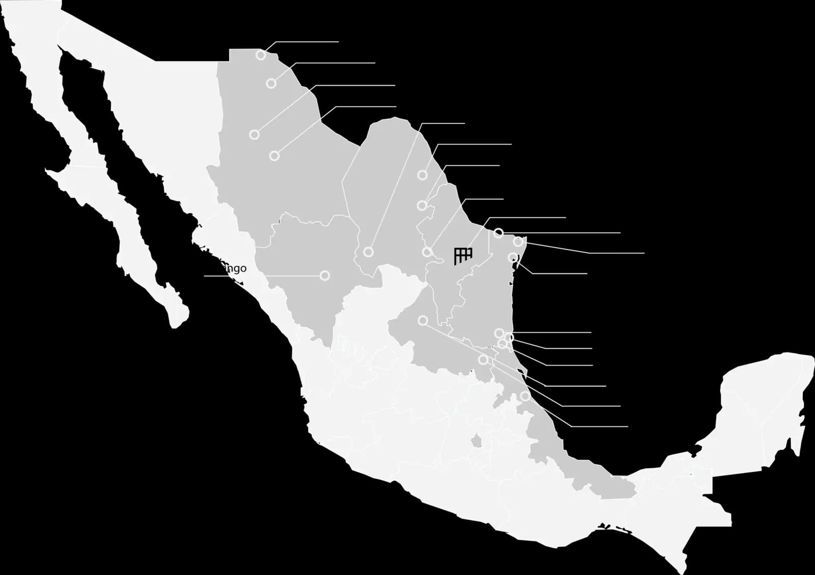 Map of projects in Mexico